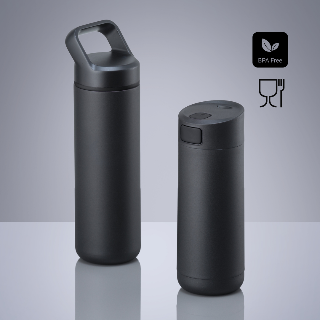 Expedition Set: coffee mug 450 ml & steel water bottle 650 ml