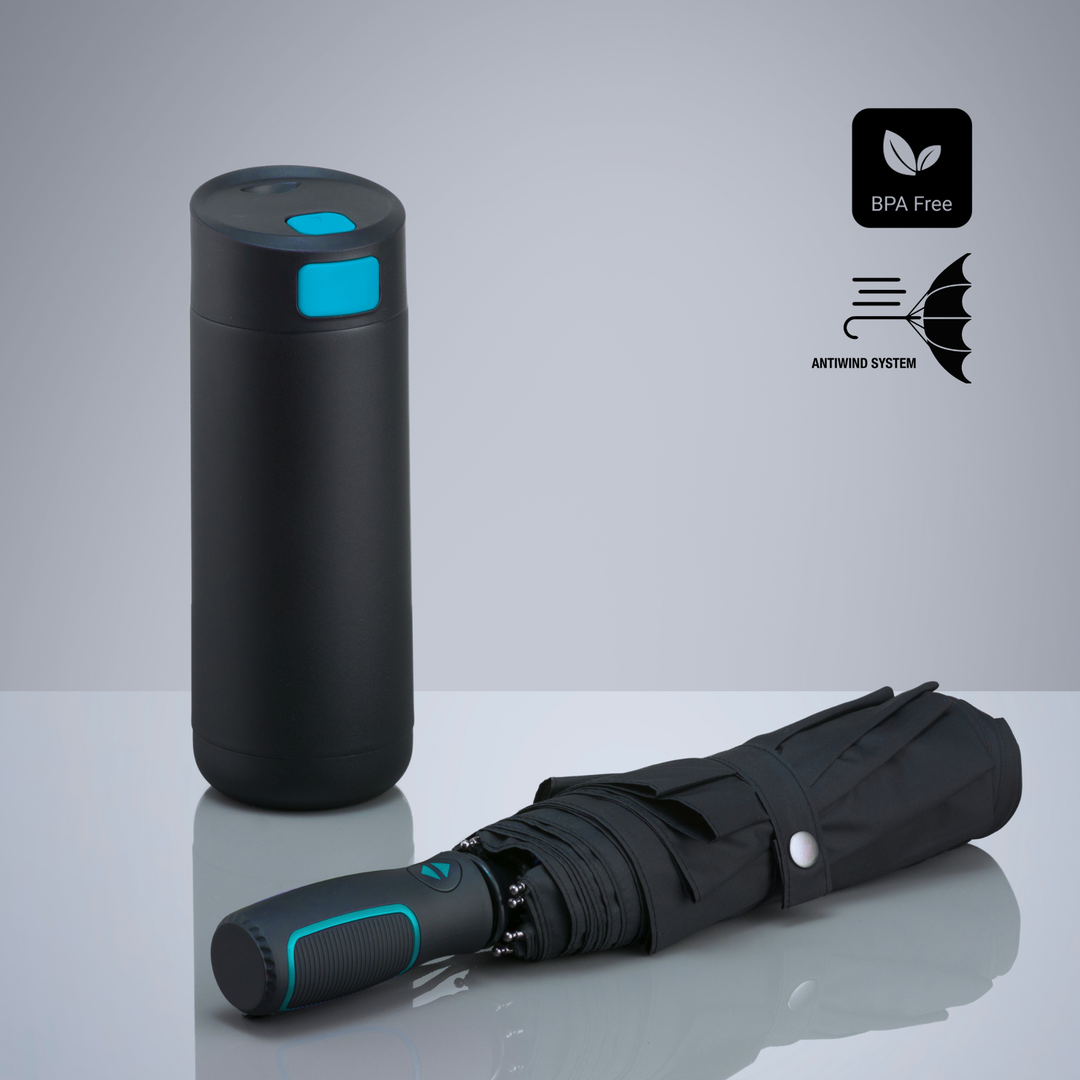 Dynamic Set: coffee mug 450 ml & automatic umbrella