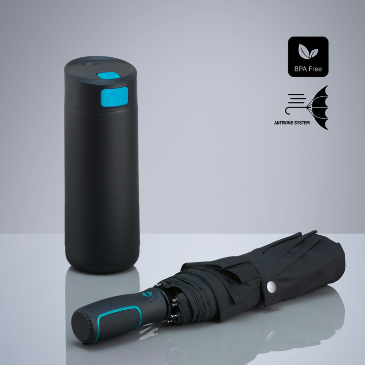 Dynamic Set: coffee mug 450 ml & automatic umbrella