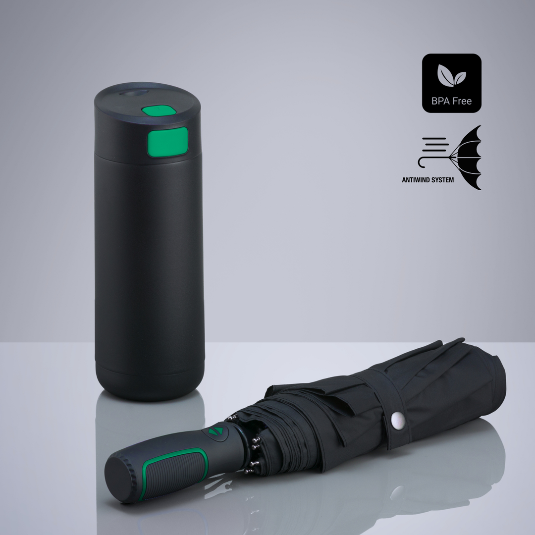 Dynamic Set: coffee mug 450 ml & automatic umbrella