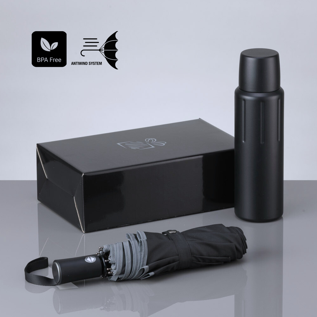 Scandic Set III: vacuum thermos 750 ml & automatic umbrella