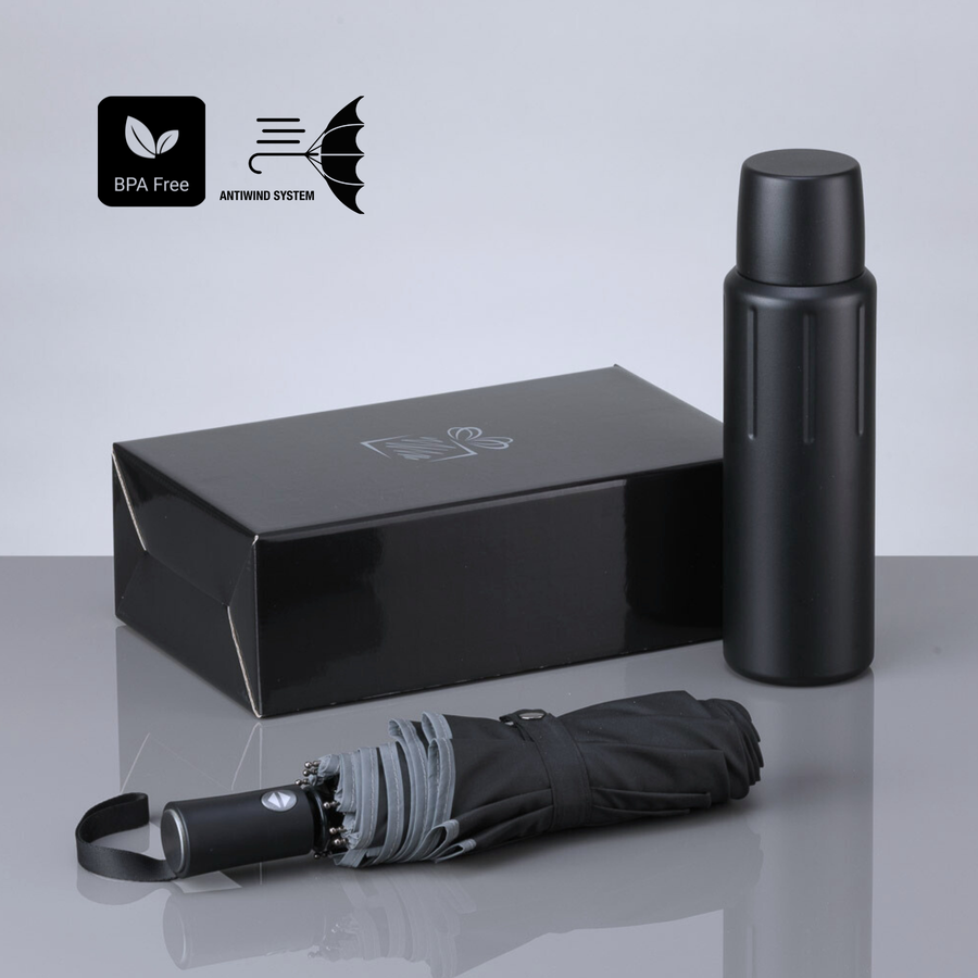 Scandic Set III: vacuum thermos 750 ml & automatic umbrella