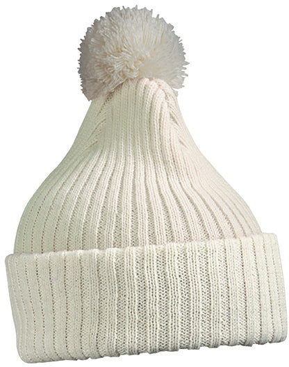 Knitted Cap with pompom