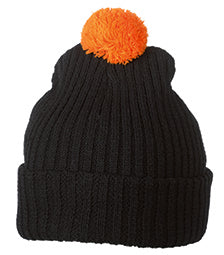 Knitted Cap with pompom