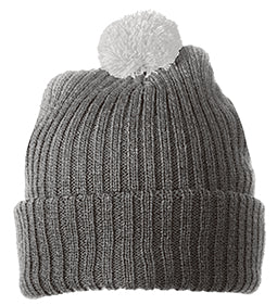 Knitted Cap with pompom