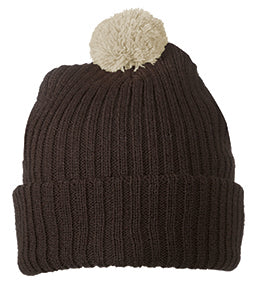 Knitted Cap with pompom
