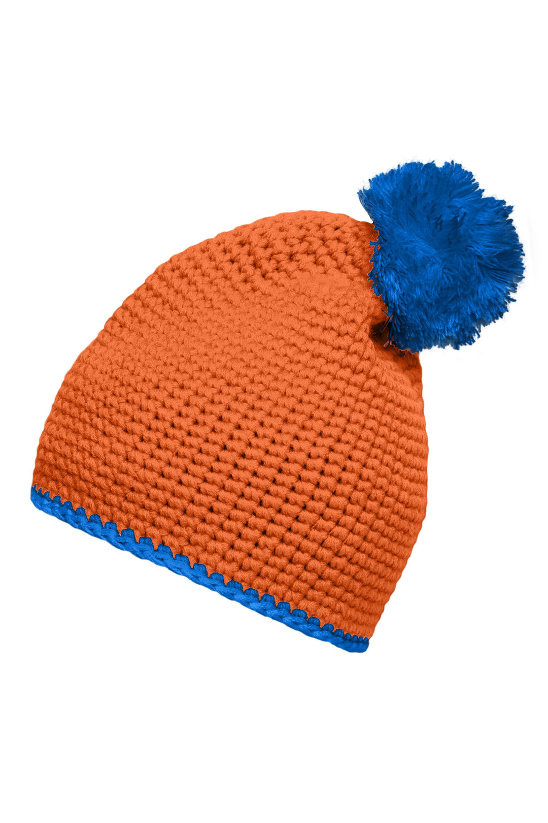 Pompon Hat with contrast strip