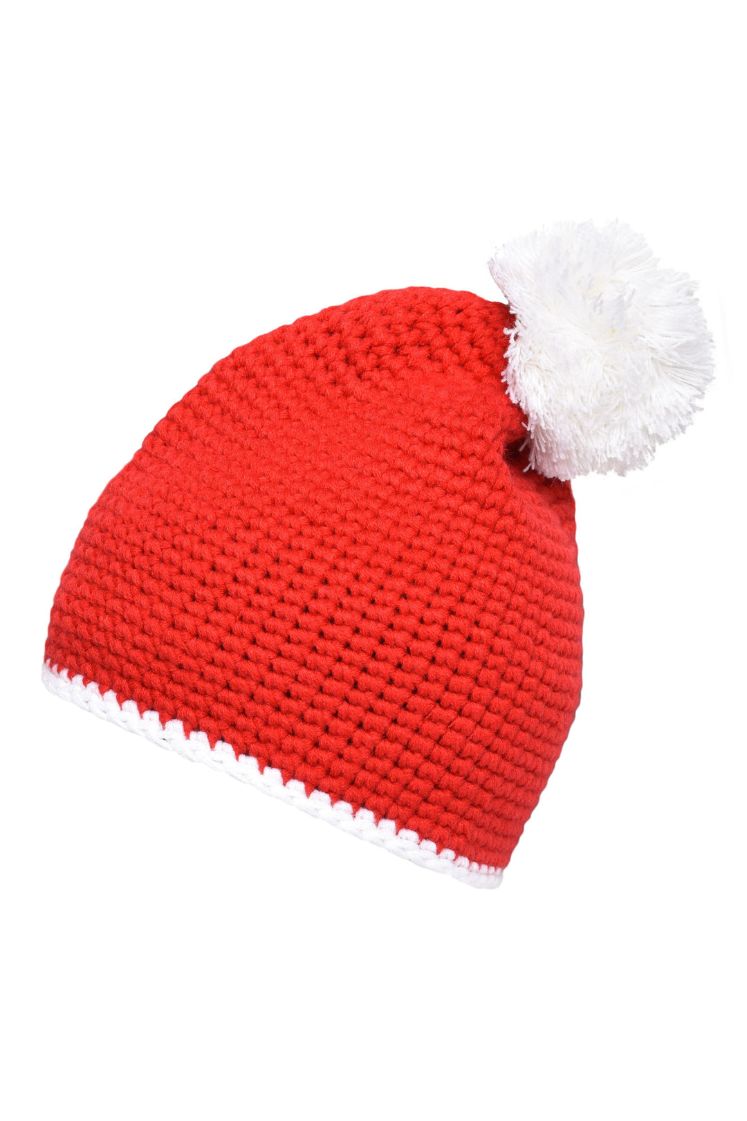 Pompon Hat with contrast strip