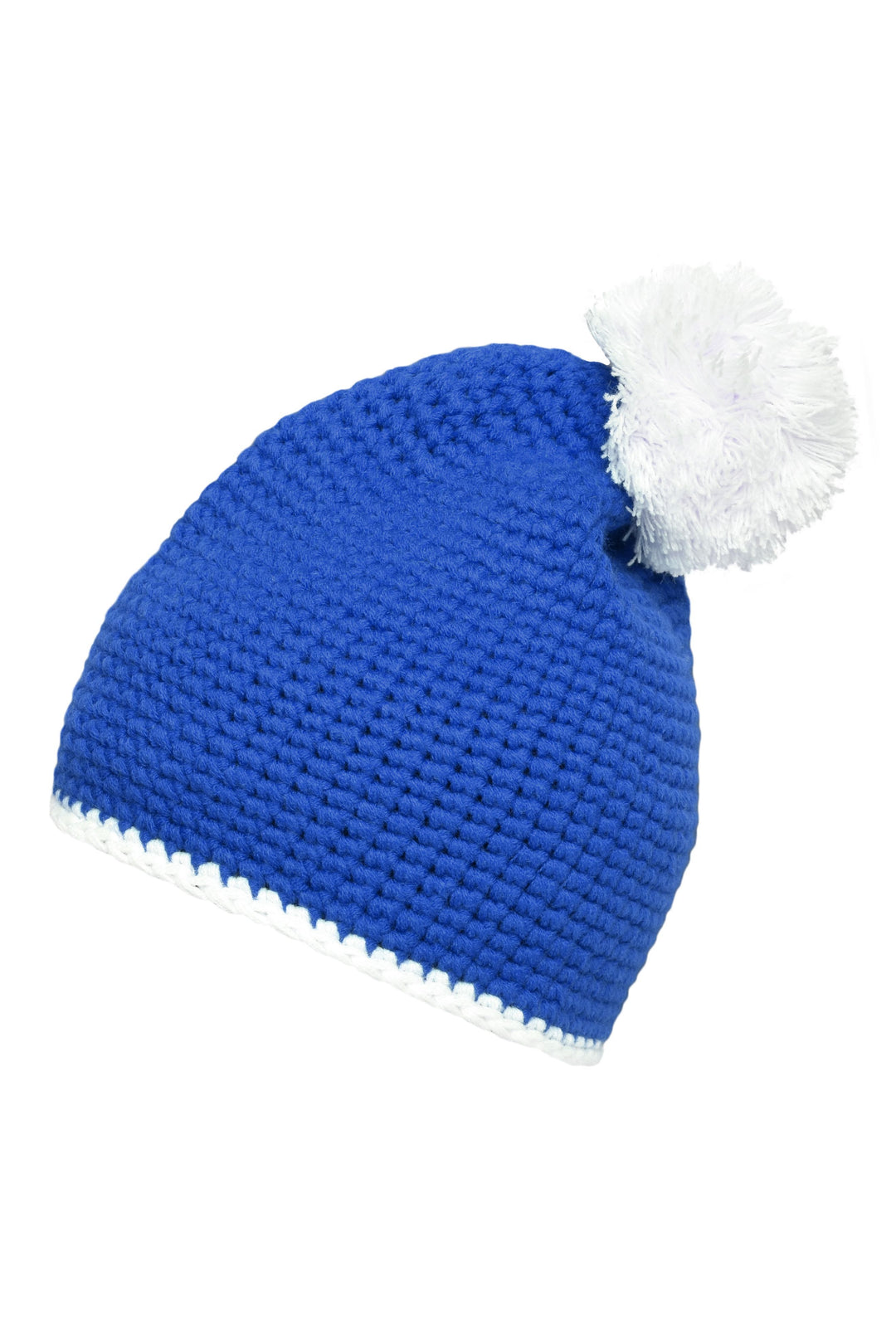 Pompon Hat with contrast strip