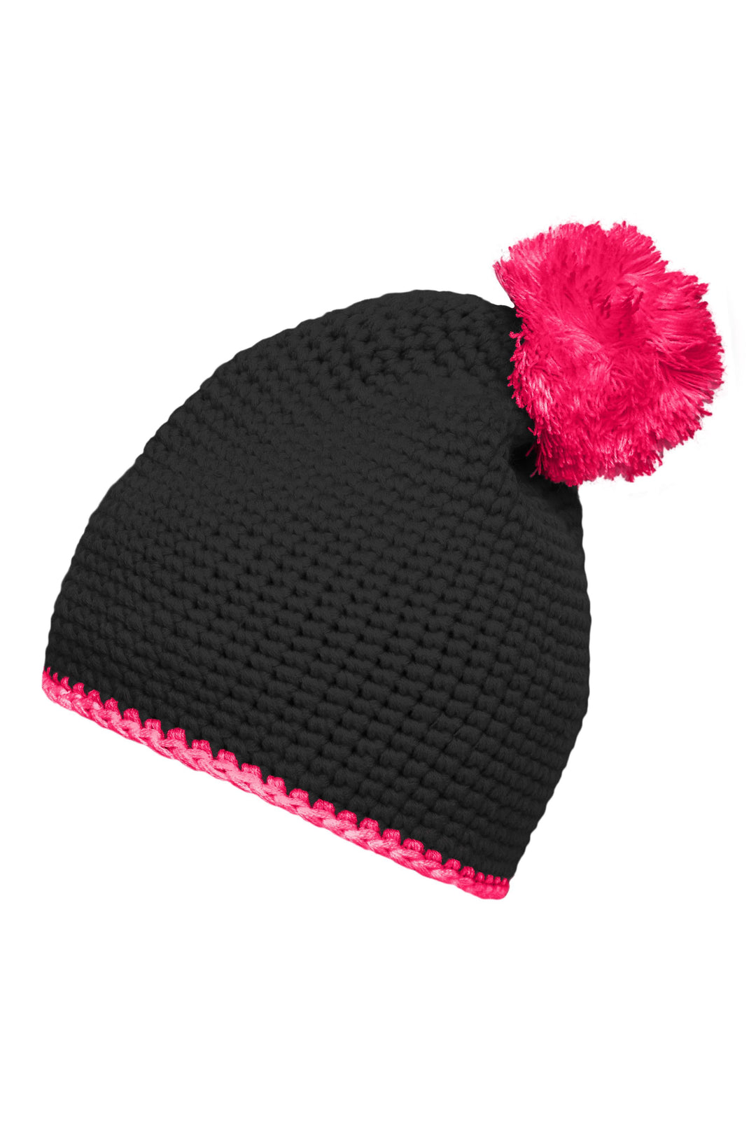 Pompon Hat with contrast strip
