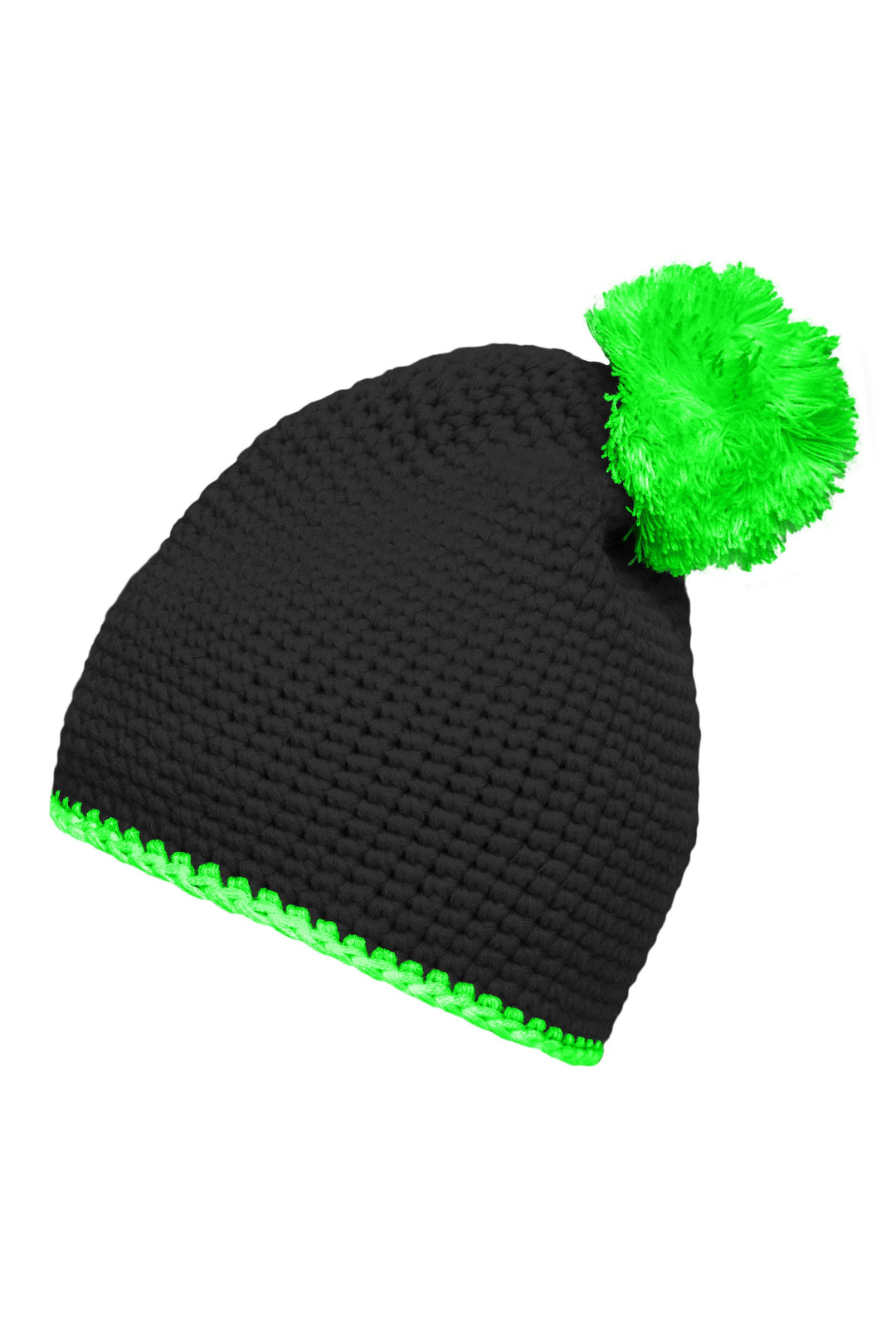 Pompon Hat with contrast strip
