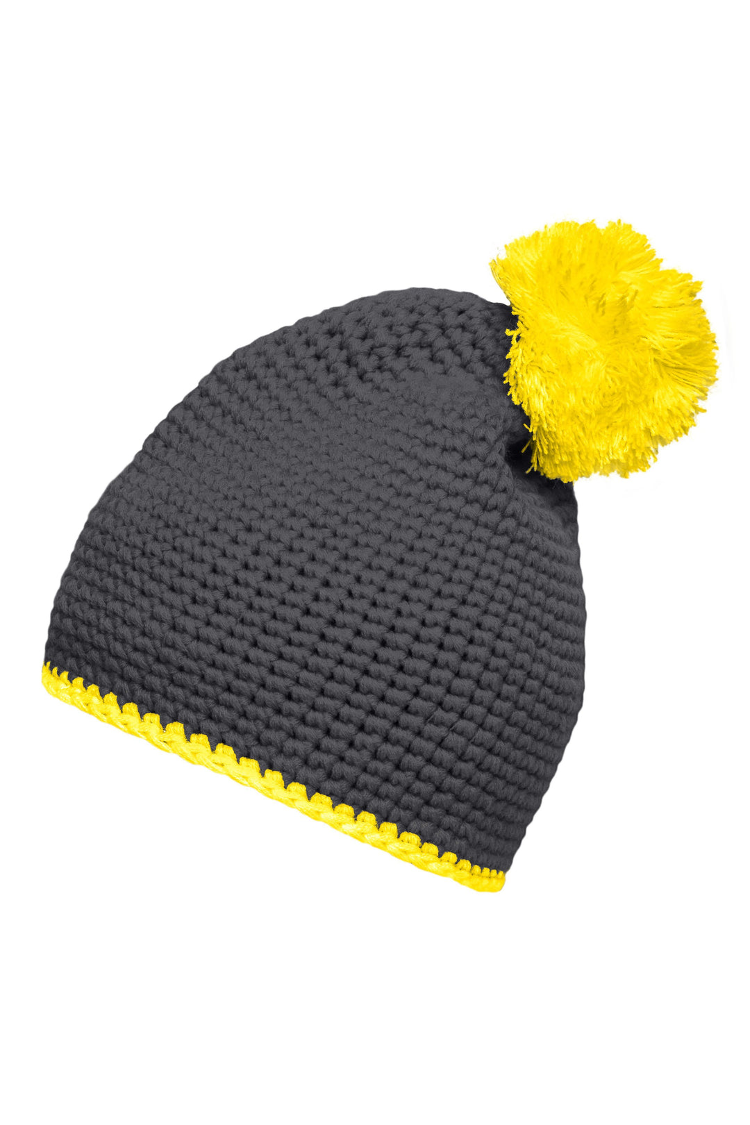 Pompon Hat with contrast strip