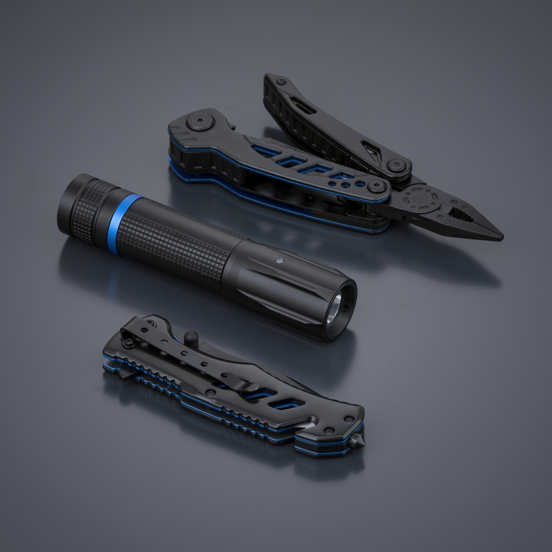 Optima Multiset: multitool, rescue knife & small flashlight