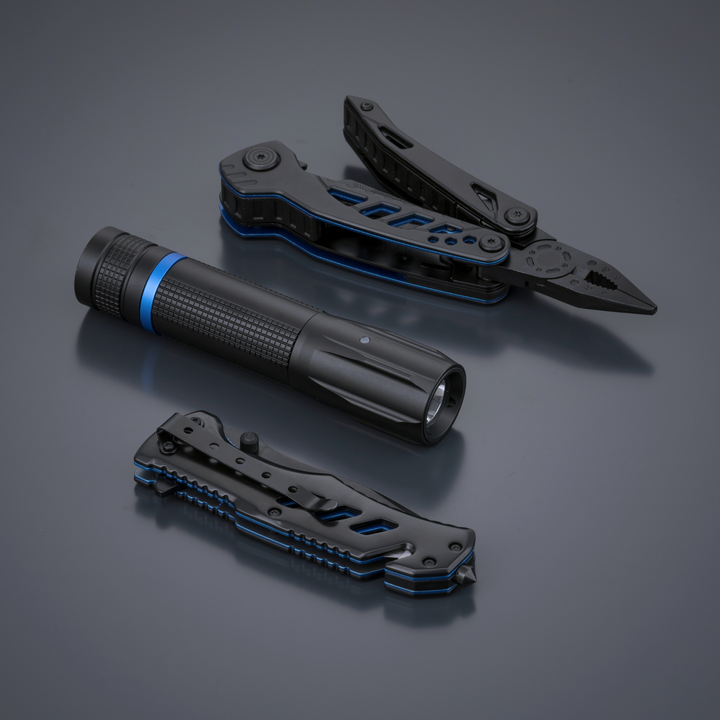 Optima Multiset: multitool, rescue knife & small flashlight