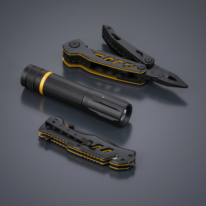 Optima Multiset: multitool, rescue knife & small flashlight