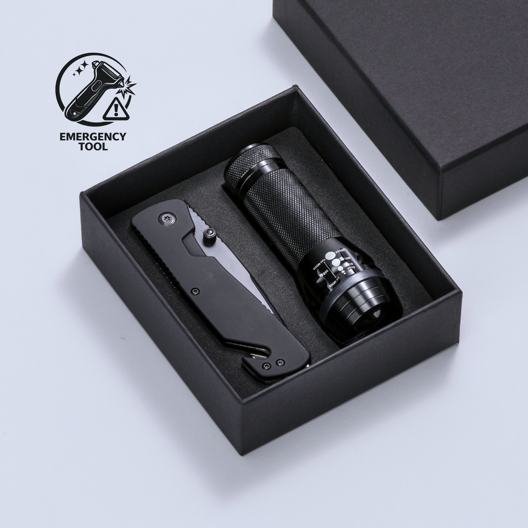 Primo Emergency Set: rescue knife & flashlight