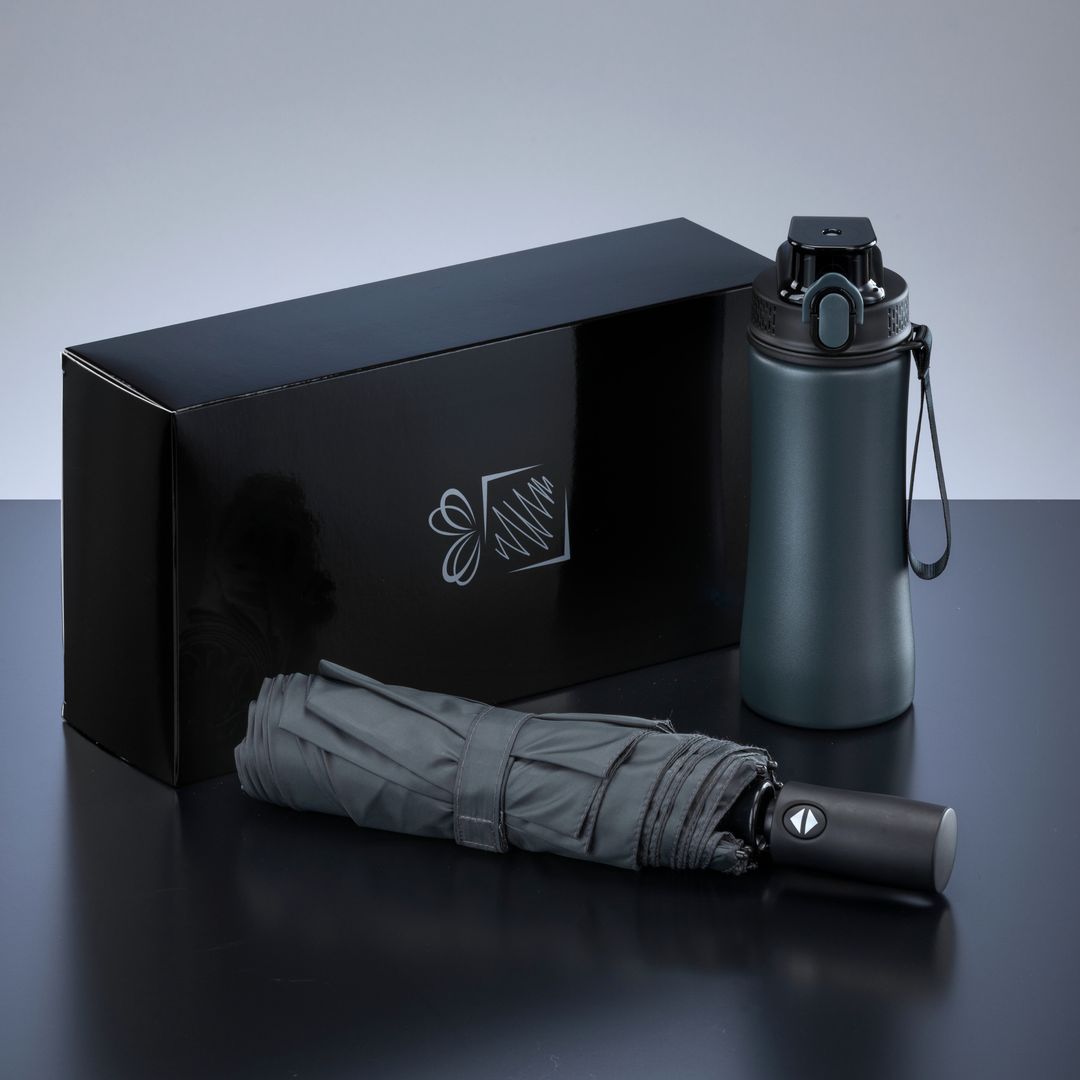 Primo Everyday Set: water bottle 550 ml & full automatic umbrella harvard