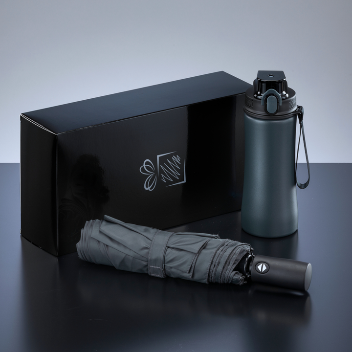 Primo Everyday Set: water bottle 550 ml & full automatic umbrella harvard