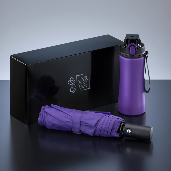 Primo Everyday Set: water bottle 550 ml & full automatic umbrella harvard