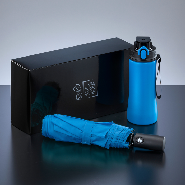 Primo Everyday Set: water bottle 550 ml & full automatic umbrella harvard