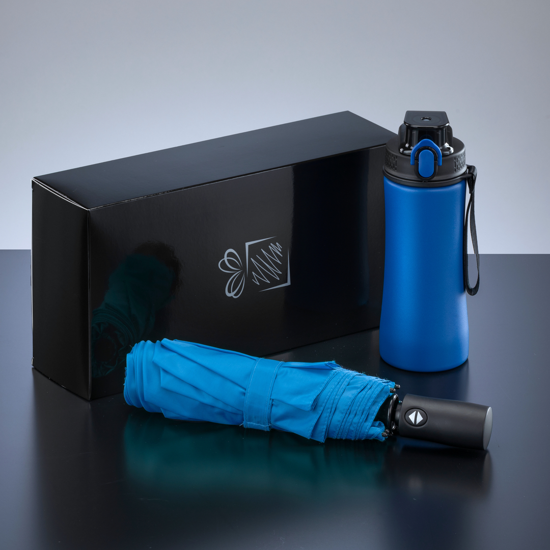 Primo Everyday Set: water bottle 550 ml & full automatic umbrella harvard