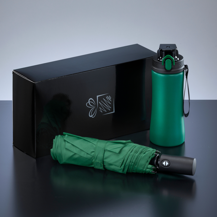 Primo Everyday Set: water bottle 550 ml & full automatic umbrella harvard