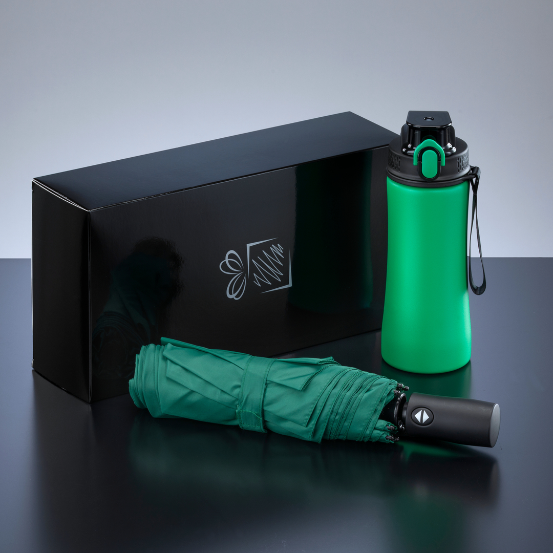 Primo Everyday Set: water bottle 550 ml & full automatic umbrella harvard