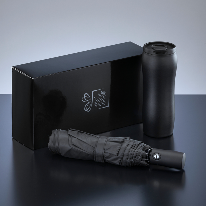 Primo Set: vacuum mug 400 ml & automatic umbrella