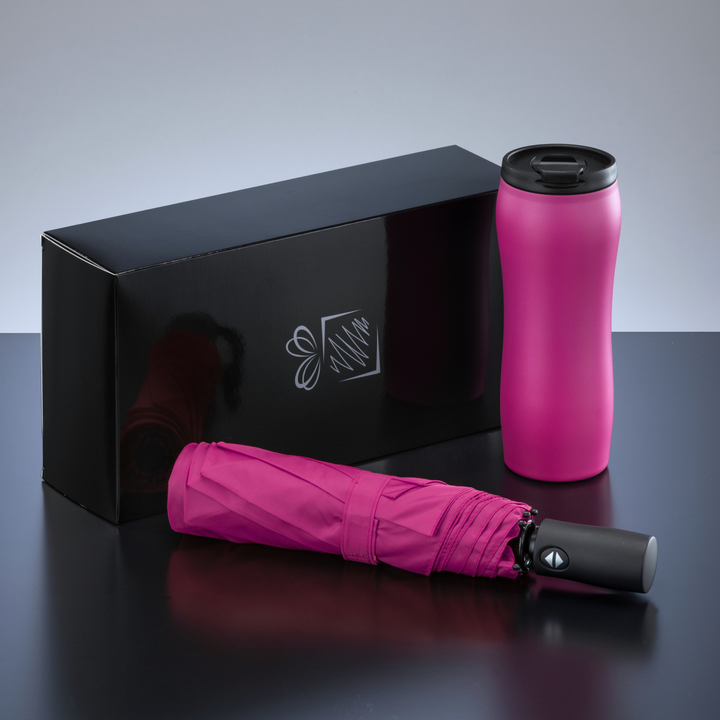 Primo Set: vacuum mug 400 ml & automatic umbrella