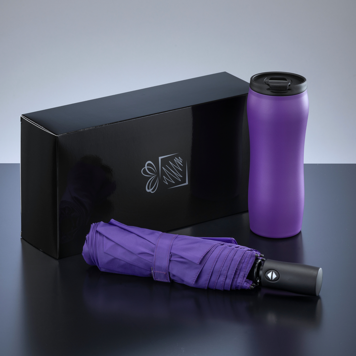 Primo Set: vacuum mug 400 ml & automatic umbrella