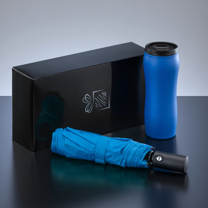 Primo Set: vacuum mug 400 ml & automatic umbrella