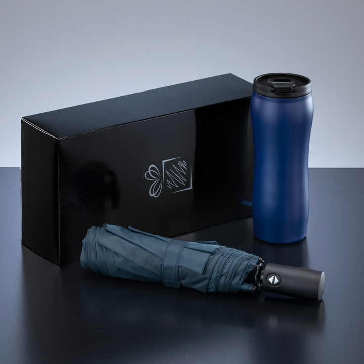 Primo Set: vacuum mug 400 ml & automatic umbrella