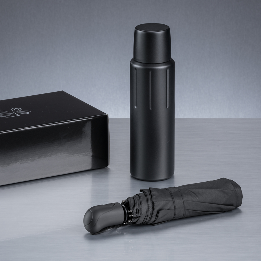Scandic Set I: vacuum thermos & automatic umbrella