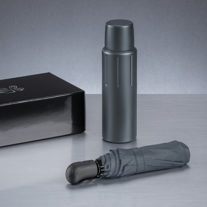 Scandic Set I: vacuum thermos & automatic umbrella