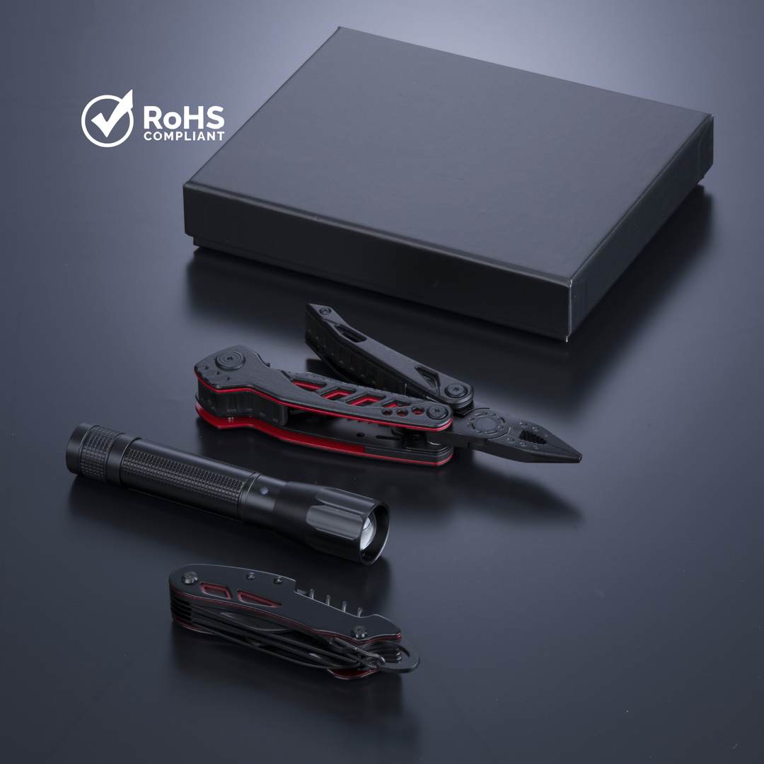 Optima Set II: multitool, pocket knife & medium flashlight