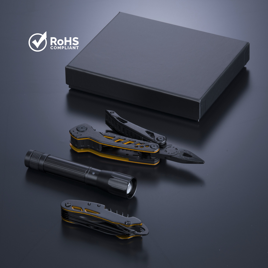 Optima Set II: multitool, pocket knife & medium flashlight