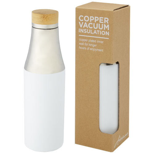 Hulan 540 ml kobber vakuum isoleret flaske i rustfrit stål med bambuslåg