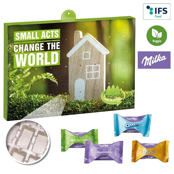 Premium Julekalender Eco BUSINESS med Milka Moments Mix